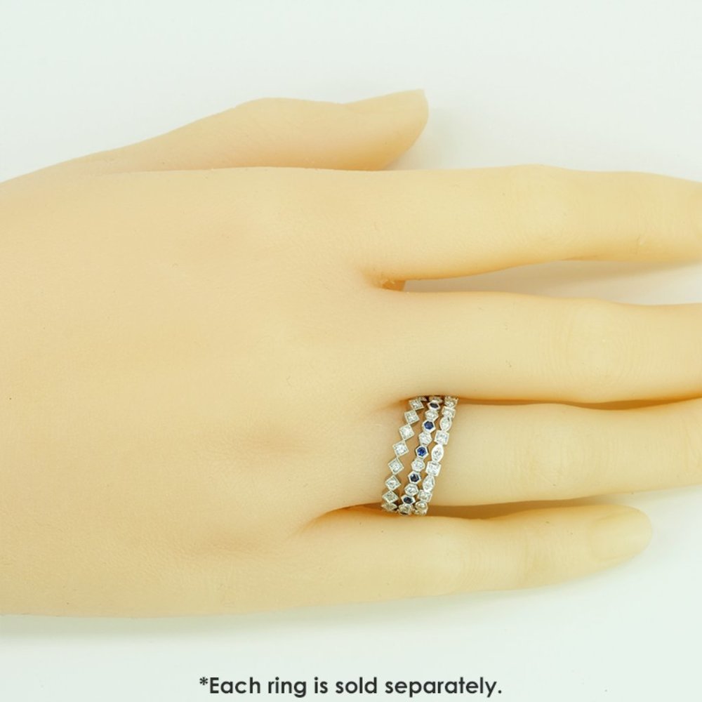 18k White Gold Diamond Stackable / Anniversary Eternity Ring Band by Jolie - Picture 6 of 6